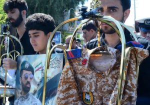 برگزاری مراسم خاکسپاری شهید جواد غلامی در ممسنی
