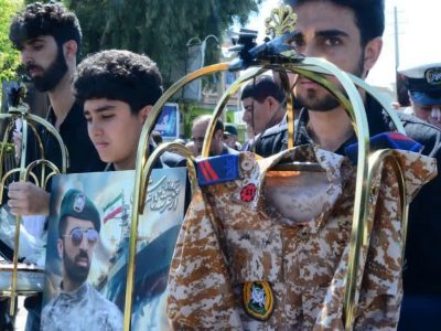 برگزاری مراسم خاکسپاری شهید جواد غلامی در ممسنی