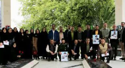 زیارت و گلباران قبور مطهر گلزار شهدای گمنام مدفون در سایت دانشگاه علوم پزشکی جهرم