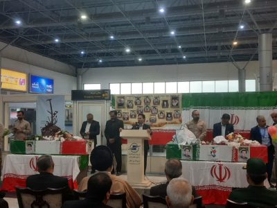 تشییع پیکر مطهر دو شهید تازه تفحص شده لامرد بر دوش مسئولان و محیط بانان این شهرستان