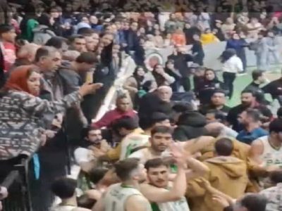 درگیری در فینال مسابقات بسکتبال لیگ دسته دوم در جهرم