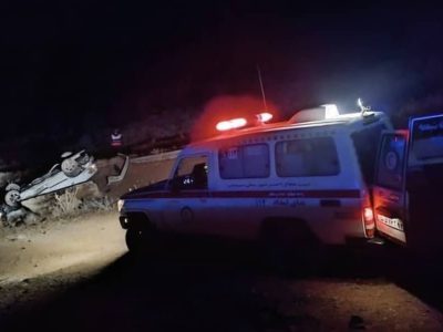 واژگونی خودروی سواری در جاده سپیدان-شیراز با ۲ مصدوم
