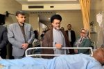 عیادت رئیس دادگستری فارس از مصدومان حادثه انفجار بندرعباس در بیمارستان شهید رجایی شیراز
