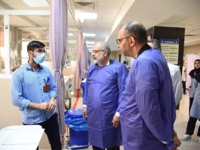 عیادت بازرس کل استان فارس و مشاور رئیس سازمان بازرسی از مجروحان حادثه بندر شهید رجایی در شیراز
