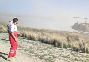 نجات مصدوم ارتفاعات دشت ارژن با بالگرد