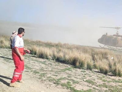 نجات مصدوم ارتفاعات دشت ارژن با بالگرد