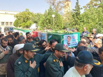 استقبال از پیکر مطهر شهیدان حمله رژیم صهیونیستی در اقلید
