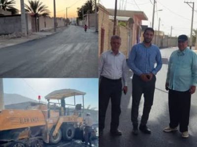 اجرای بیس و آسفالت روستای احمد محمودی جویم به متراژ ۵ هزار مترمربع