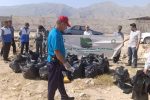 پاکسازی مسیر خروجی جهرم به لار در نخستین روز هفته محیط زیست