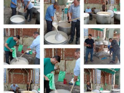 پخت ۲ تن حلیم در باب القبله کربلا برای زائران حرم مطهر سیدالشهدا