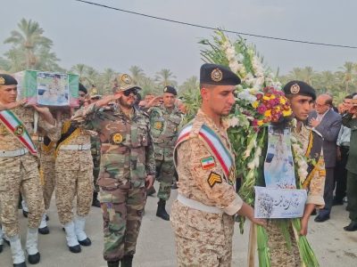 تشییع پیکر مطهر جانباز شهید سرهنگ محمدرضا دهقانی در شهرستان کازرون