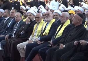 حضور رئیس بنیاد شهید و نماینده ولی فقیه در بنیاد در مراسم سالگرد شهادت سید حسن نصرالله در بیروت