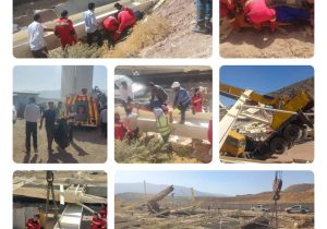 تلاش نفسگیر آتشنشانان شیراز برای نجات کارگران زیر آوار سوله