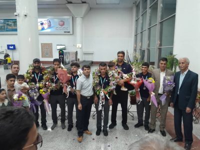 استقبال از ملی‌ پوشان فارسی فوتبال نابینایان در فرودگاه شیراز