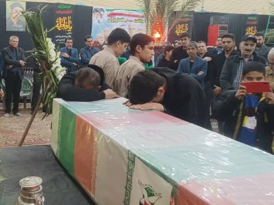 برگزاری مراسم تشییع جانباز شهید غلامعلی کواری در سعادت شهر