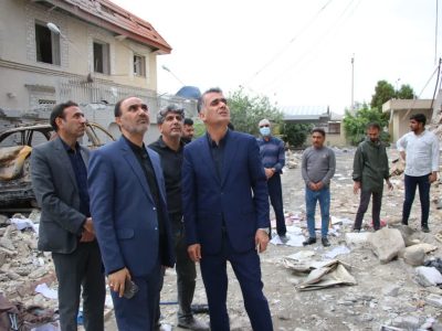 بازدید هیات عالی قضایی دادگستری فارس از دادگاه لارستان و بررسی ابعاد جنایت هوایی دشمن